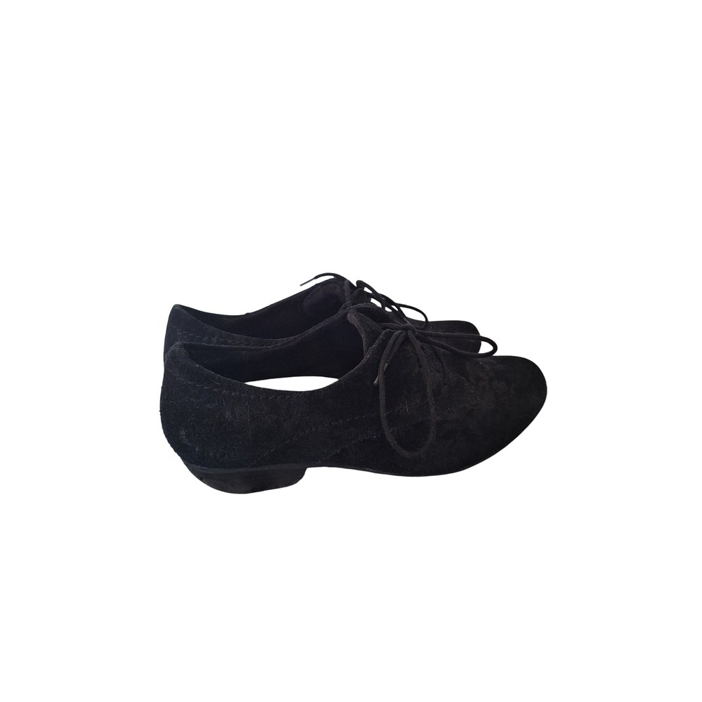 TAOS‎ 'Cobbler' Black Suede Metallic Floral Print Oxfords Shoes Women's Sz. 9 - Picture 3 of 10